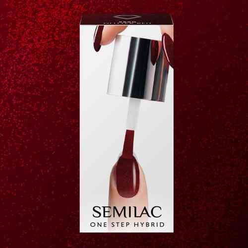 Semilac S590 One Step Geelilakka, Glitter Red 5ml